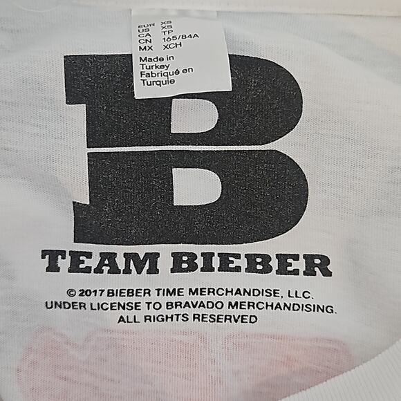 H&M x Justin Bieber 2017 Staduim Tour White T-Shirt Men's XS | Women's Medium - Picture 9 of 12